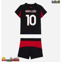 Camisa de Futebol AC Milan Rafael Leao #10 Equipamento Principal Infantil 2025-26 Manga Curta (+ Calças curtas)